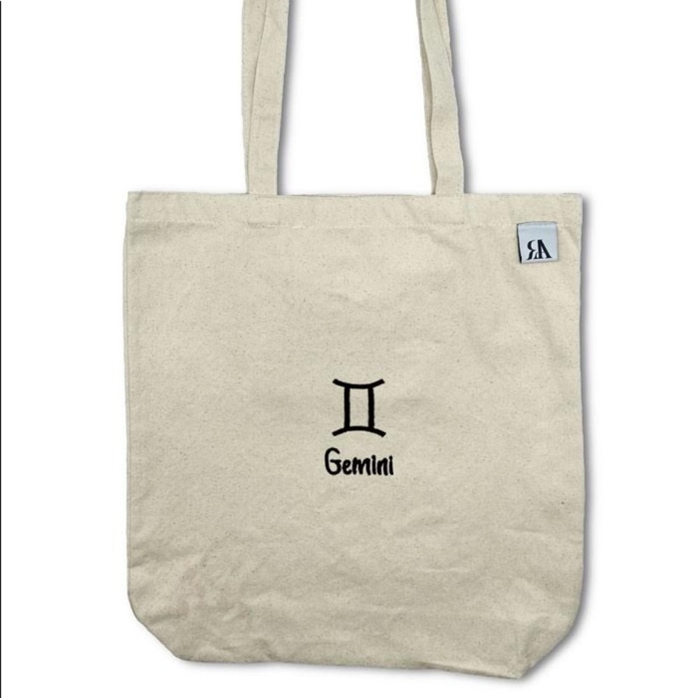 Gemini astrology / zodiac embroidered tote bag